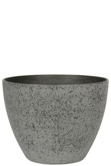 Grauer blumentopf in betonoptik 1