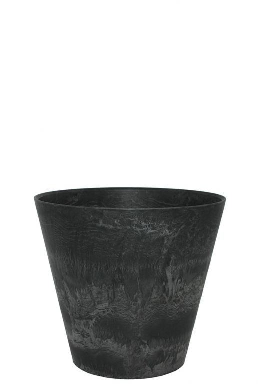 Artstone Claire Topf schwarz rund
