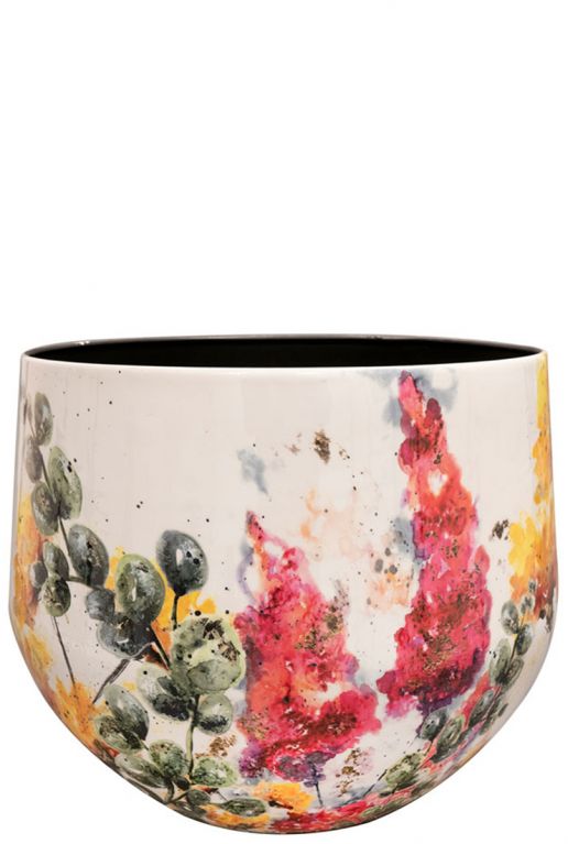Lammie floral white bloempot